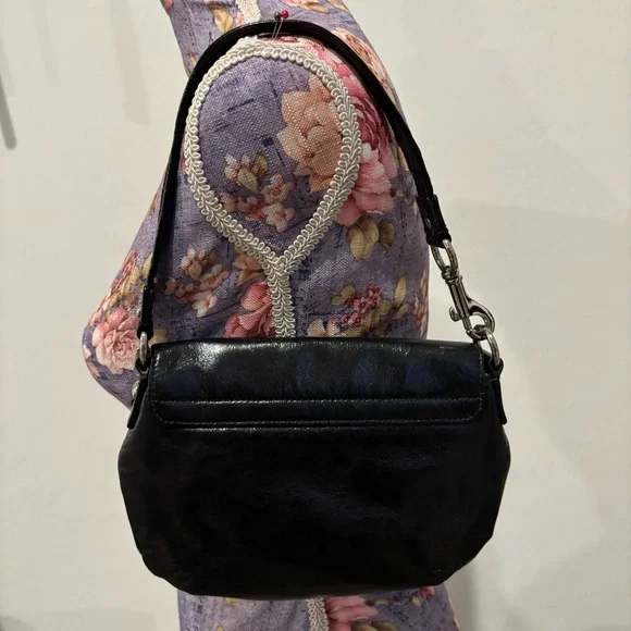 Coach poppy glossy liquid leather top handle mini pouch shoulder bag - Picture 10 of 16